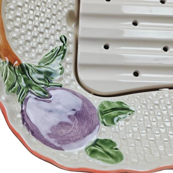 Vintage Shafford Pick Of The Crop Large Serving Platter Dish Straining Tray RARE - Picture 6 of 10